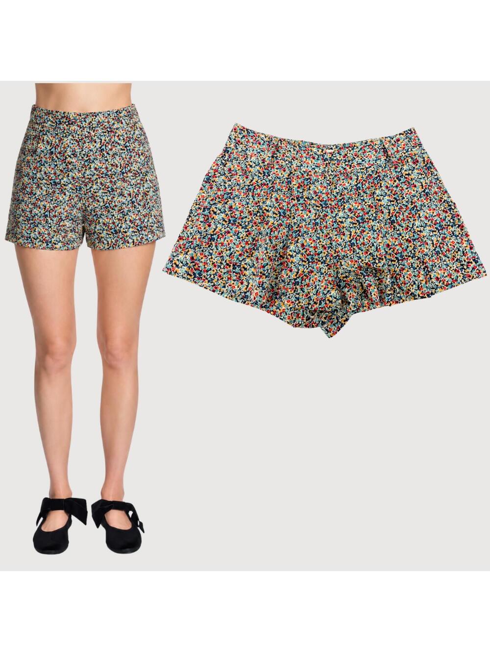 Corey Lynn Calter Floral Shorts Silk Blend 6